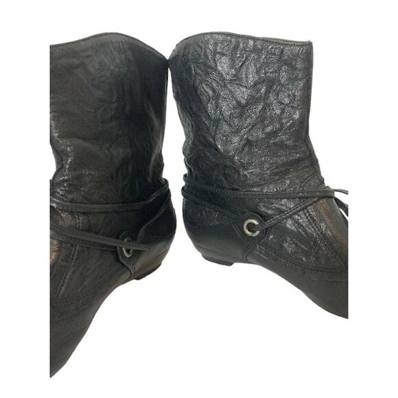 Vintage 80's Black Leather Boots - BOCAGE - Size 6 - Picture 9 of 11